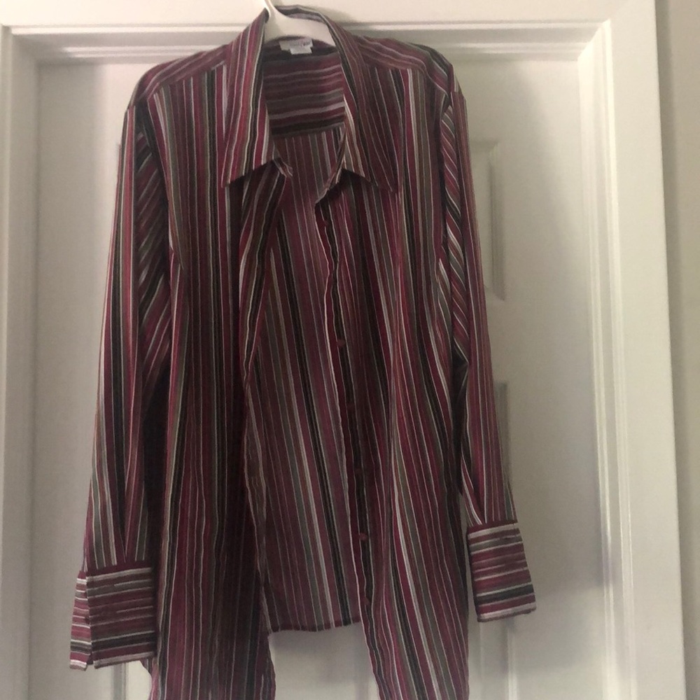 Women’s plus size long sleeved blouse.